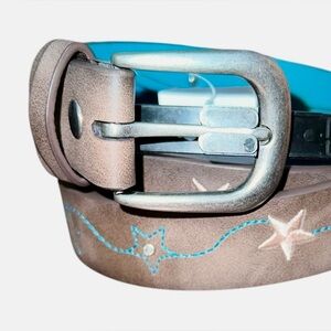 Catchfly Girl's Star Motif Pattern And Burnished Brown Teal Aqua Blue Sz M NWT